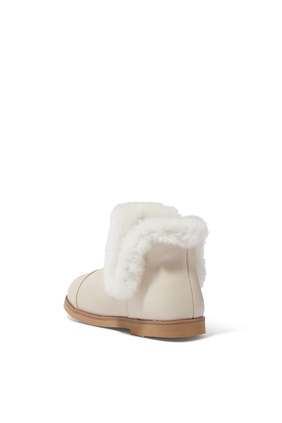 Fur Leather Booties